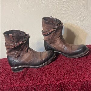 A.S.98  AirStep Strappy Double Zippered Biker Moto Ankle Bootie Boots size 37